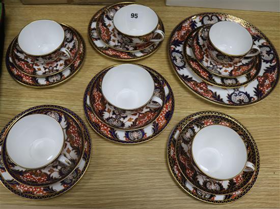 A Crown Derby six place setting Imari designed tea set